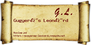 Gugyerás Leonárd névjegykártya
